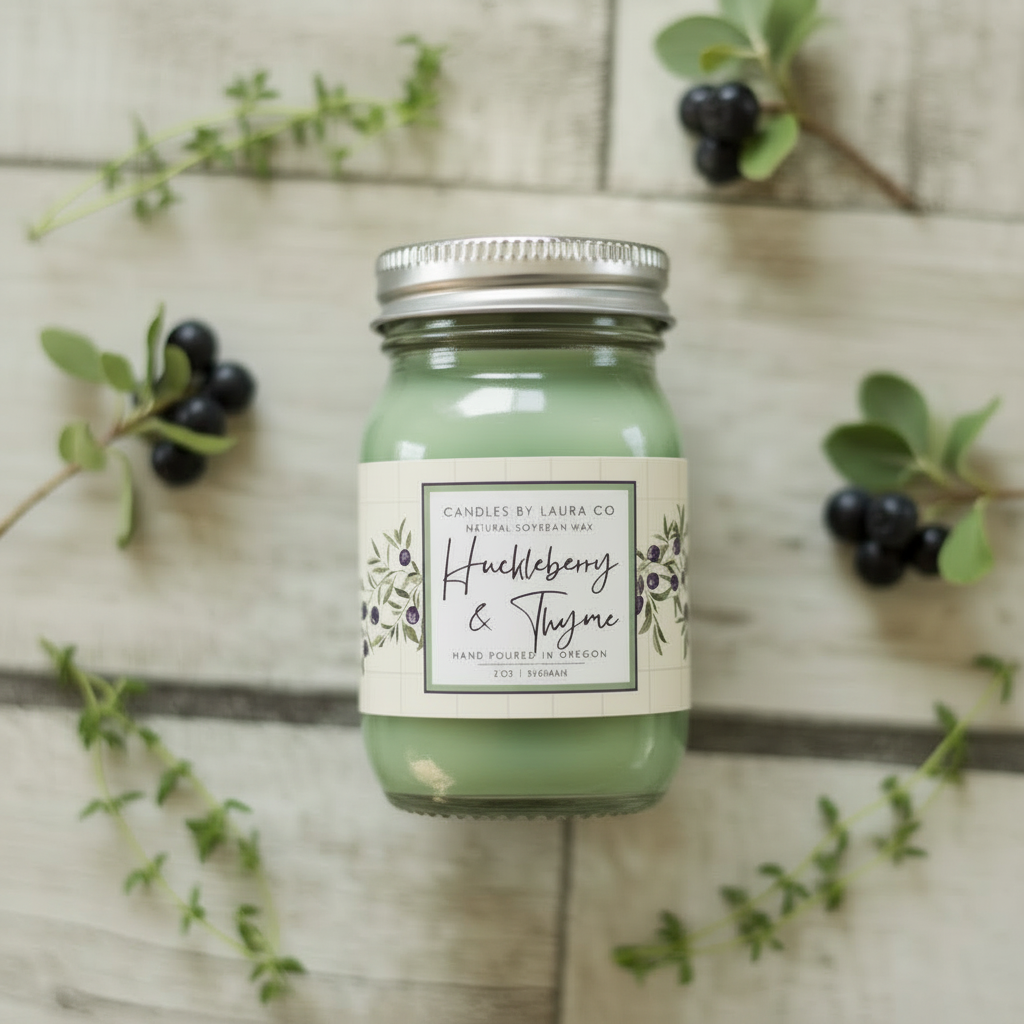 Huckleberry & Thyme 2 oz Mini Mason Candles – Set of 6