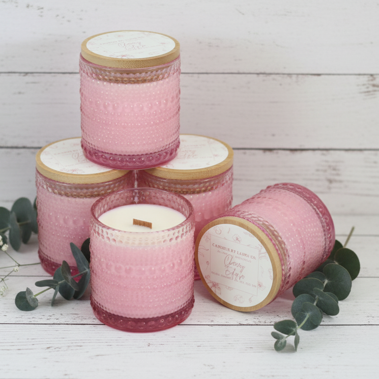 Hobnail Colored Glass 8 oz Tumbler Candle