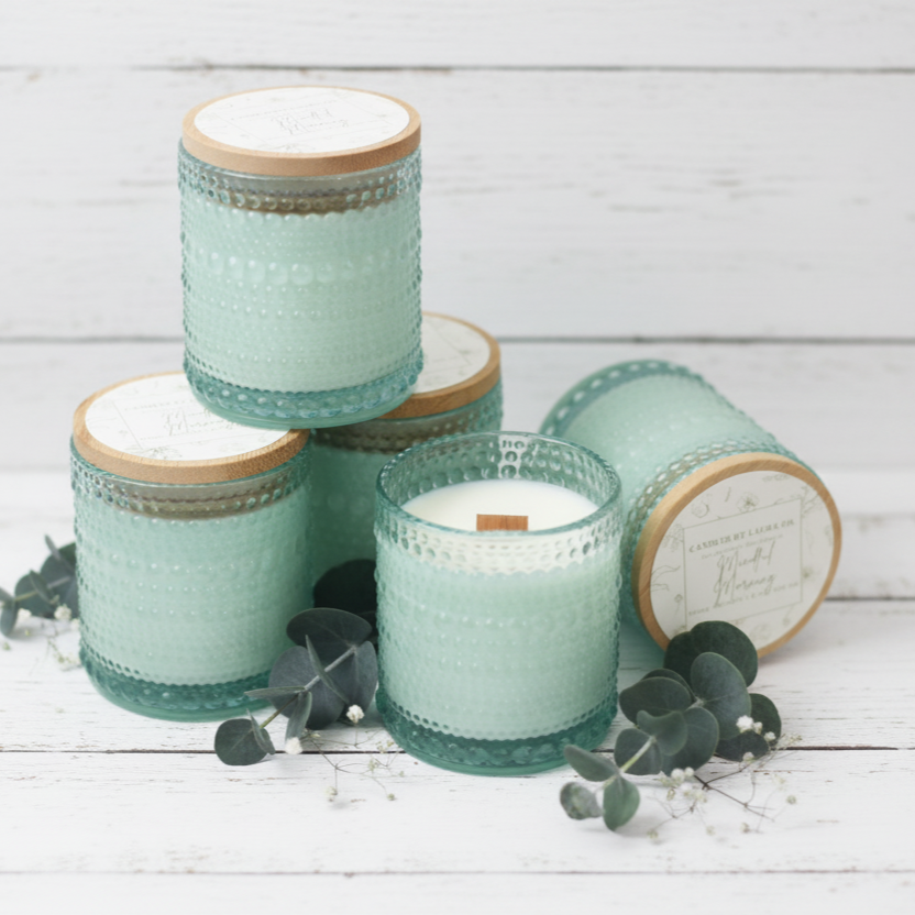 Hobnail Colored Glass 8 oz Tumbler Candle
