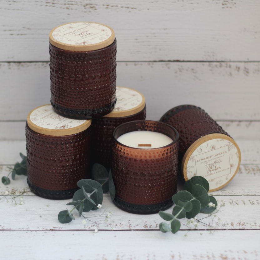 Hobnail Colored Glass 8 oz Tumbler Candle