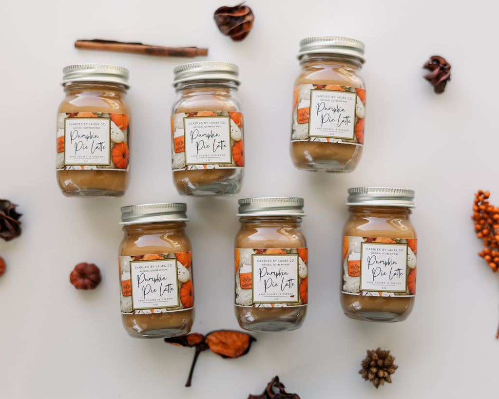 Pumpkin Pie Latte Mini Mason Set of 6