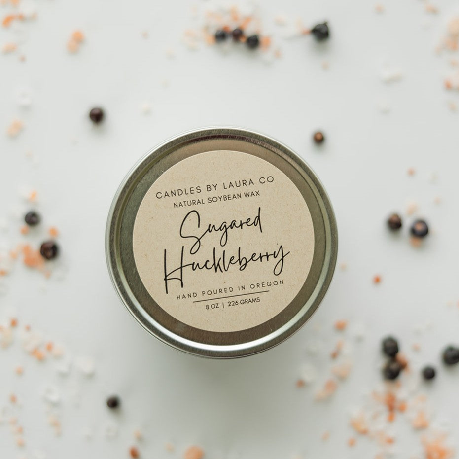 Sugared Huckleberry Soy Candle | 8 oz Gift Tin