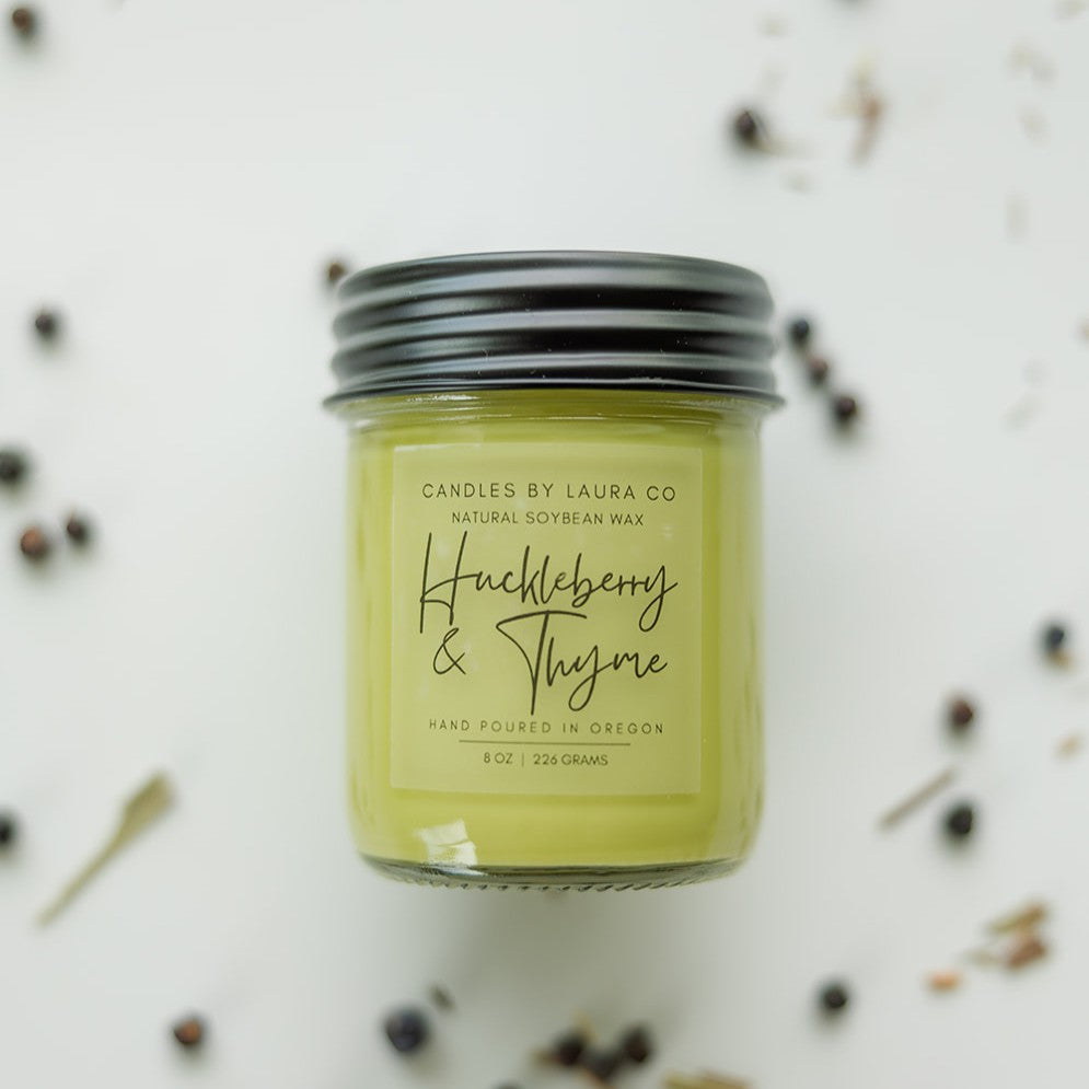 Huckleberry and Thyme Soy Jar Candle