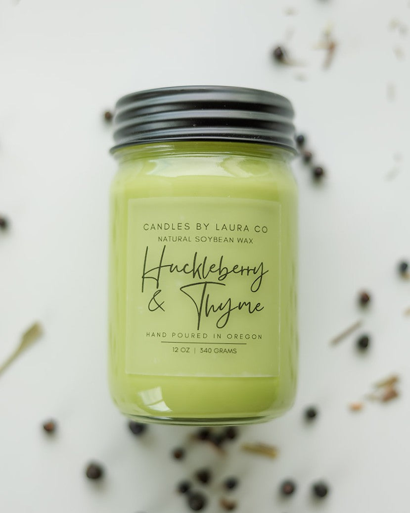 Huckleberry and Thyme Soy Jar Candle