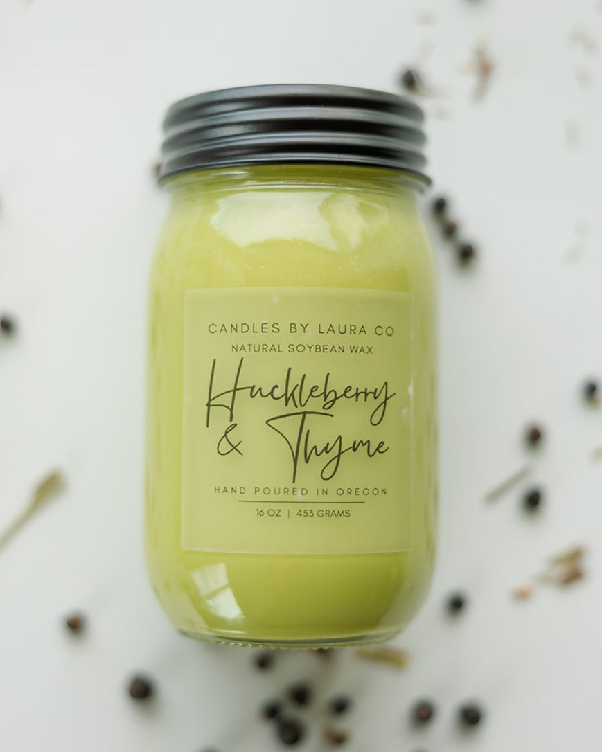 Huckleberry and Thyme Soy Jar Candle