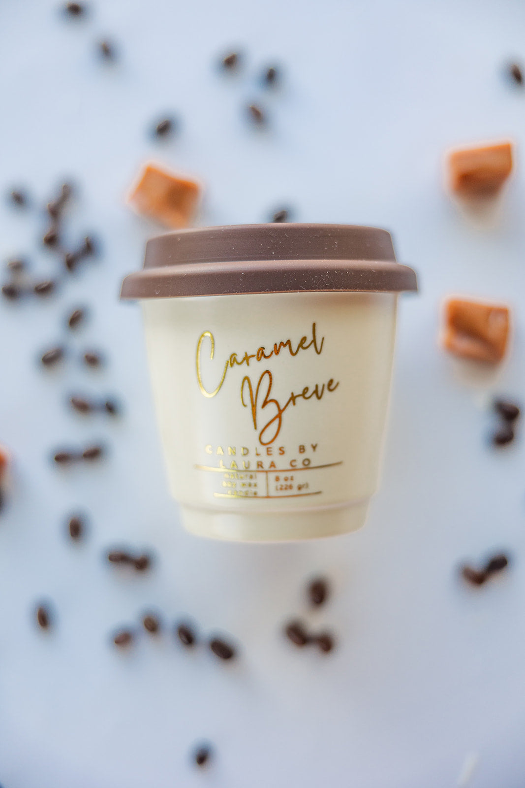 6 oz Wood Wick Ceramic Cup with Silicone Lid