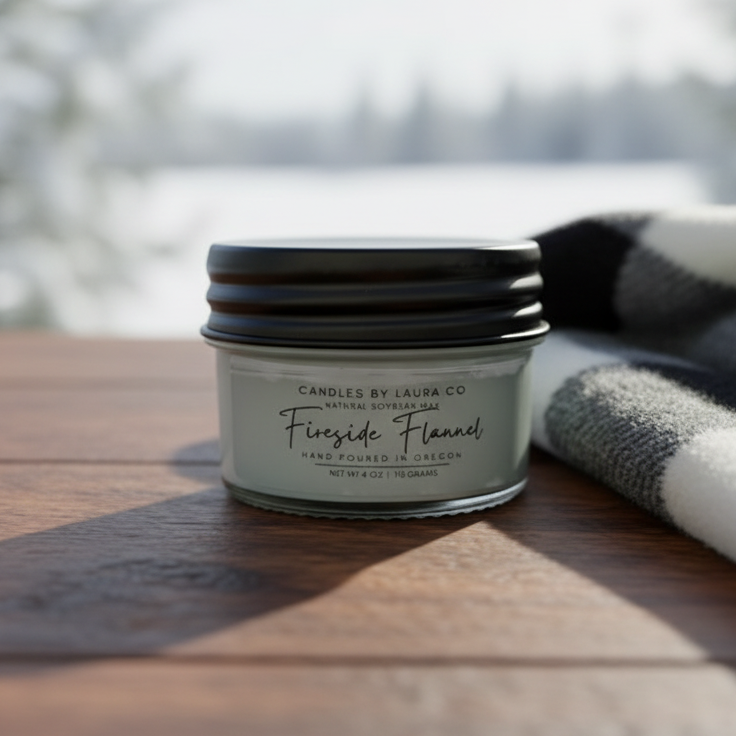 Fireside Flannel Soy Jar Candle