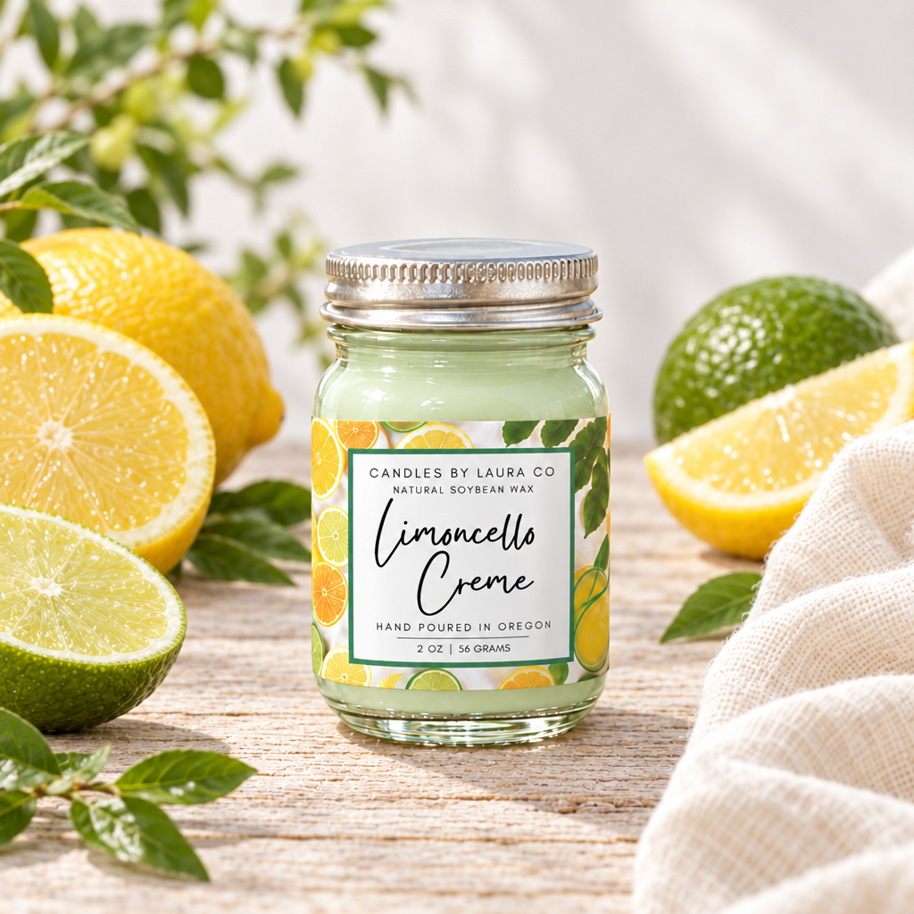Limoncello Creme Mini Soy Candles – Set of Six 2 oz Jars