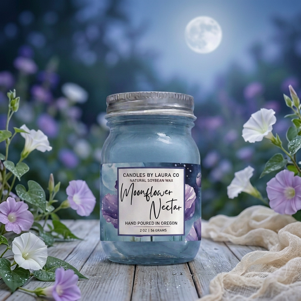 Moonflower Nectar Mini Mason Jar Candles – Set of 6