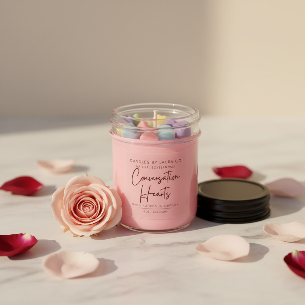 Conversation Hearts Valentine Candle - 8 oz