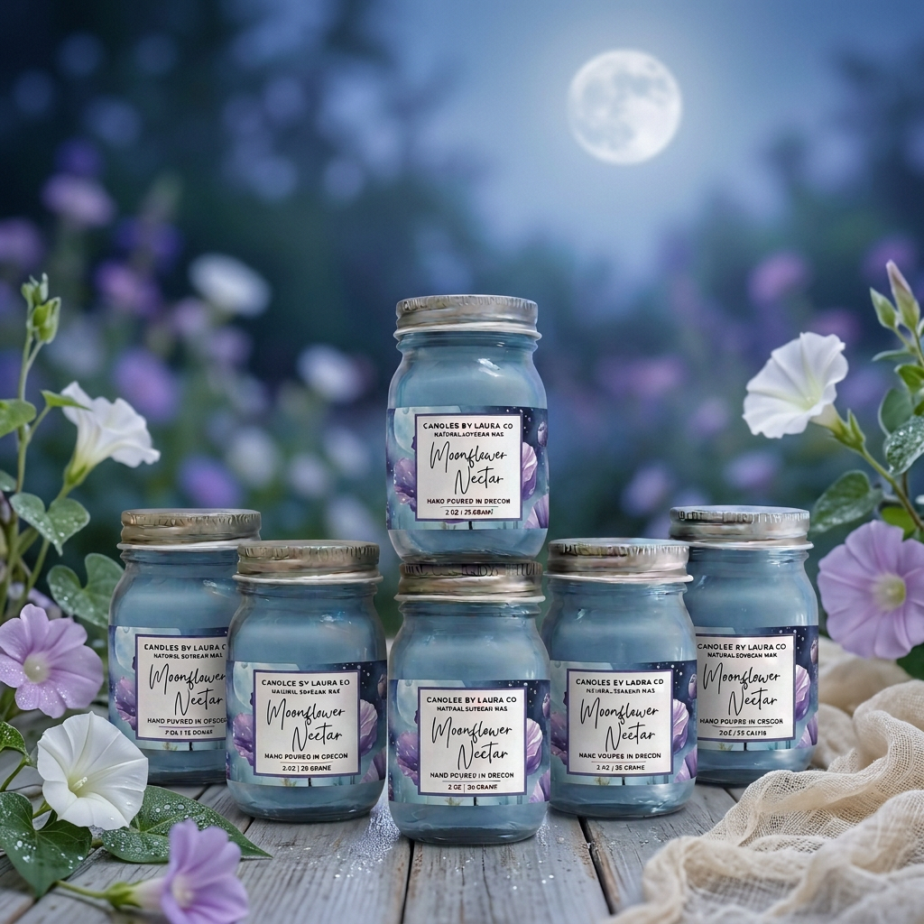 Moonflower Nectar Mini Mason Jar Candles – Set of 6