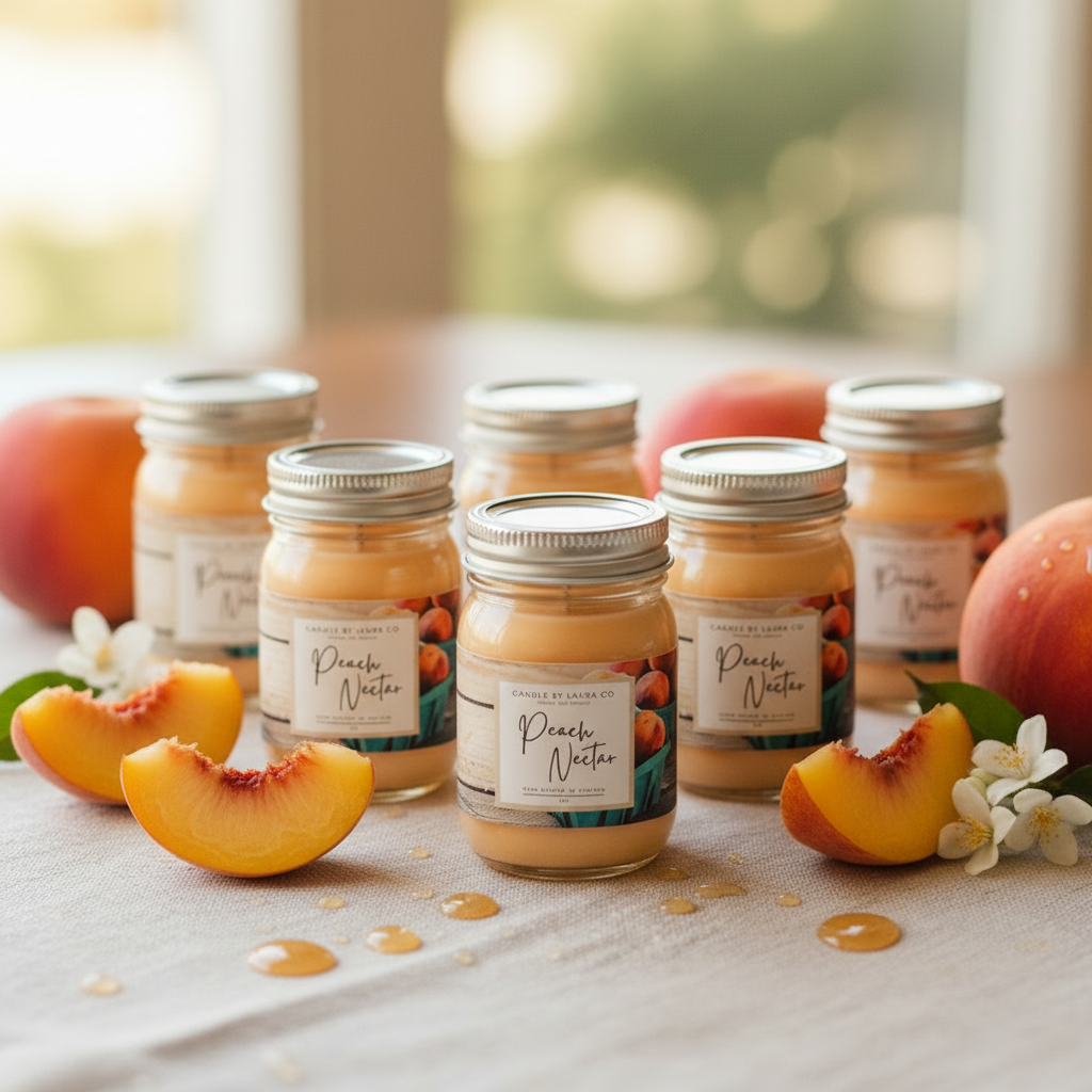 Peach Nectar 2 oz Mini Mason Candles – Set of 6