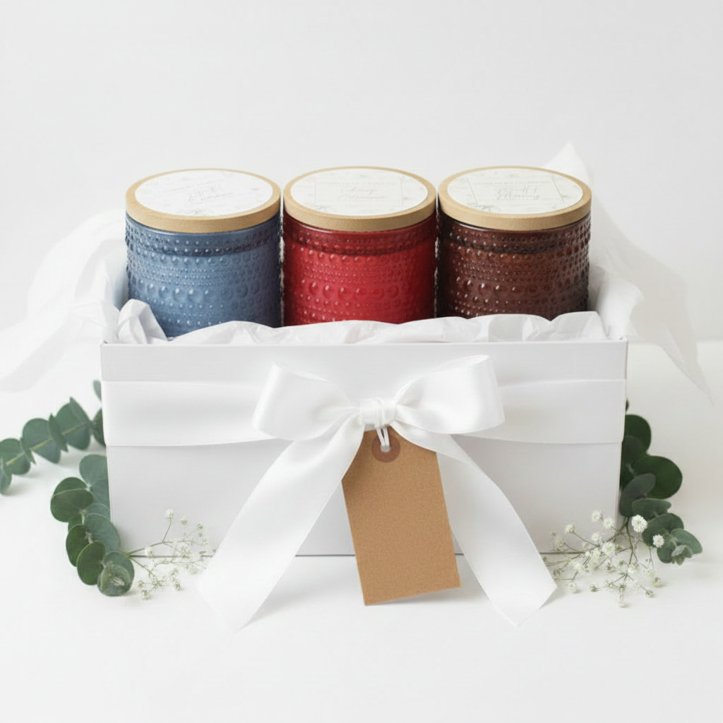 Specialty Gift Box - Blue, Red & Amber Tumblers