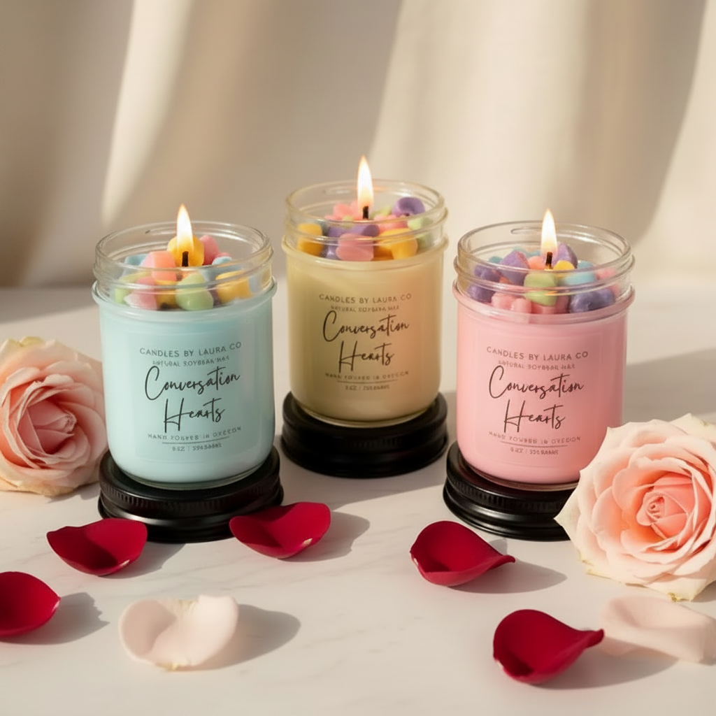Conversation Hearts Valentine Candle - 8 oz