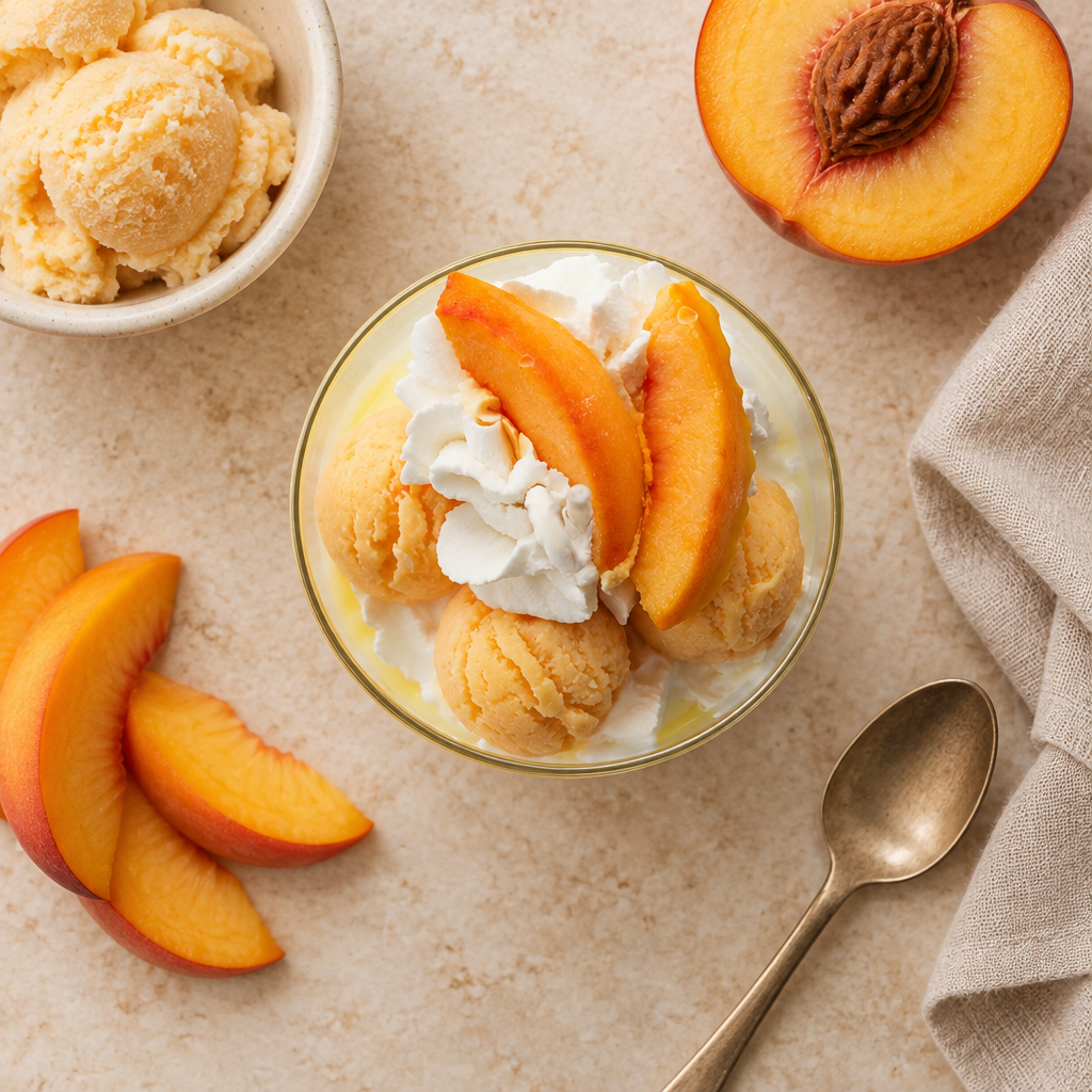 Frozen Peach Custard Dessert Candle