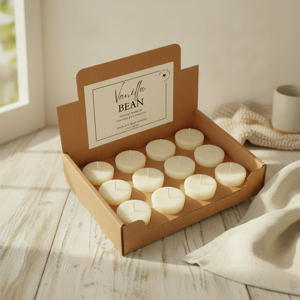 Vanilla Bean Scented Soy Votive Candles