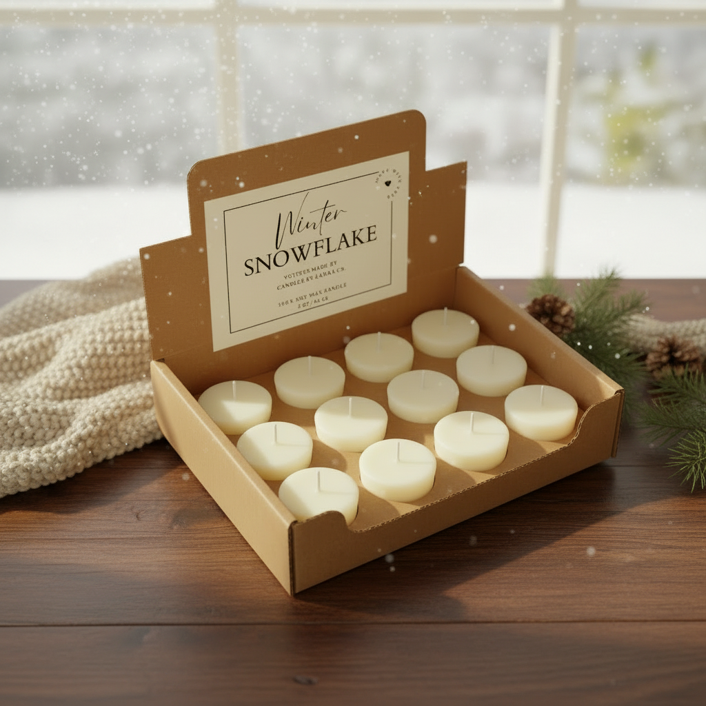 Winter Snowflake Scented Soy Votive Candles