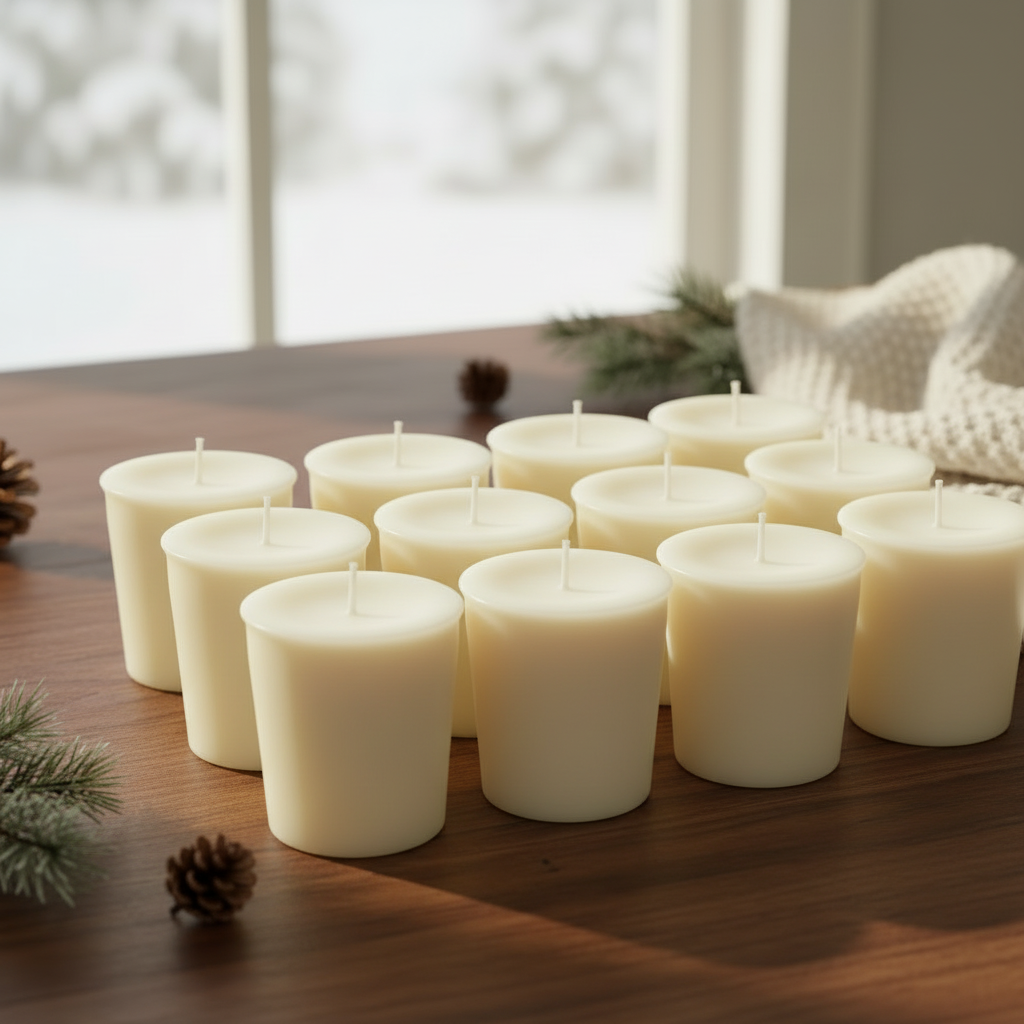 Winter Snowflake Scented Soy Votive Candles